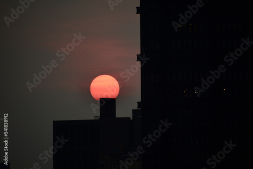 sunset in the city