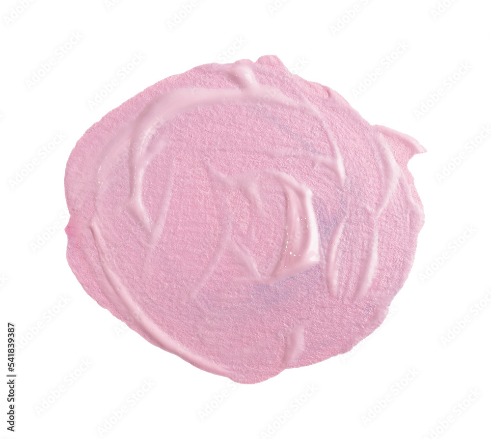 Pink paint circle drawn with brush on white background Pink paint circle drawn with brush on white background