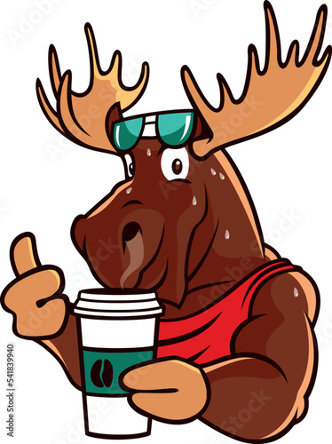 A Moose Holding a Cup of Coffee