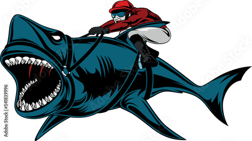 A Jockey Riding An Aggressive Shark