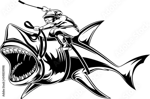 A Jockey Riding An Aggressive Shark