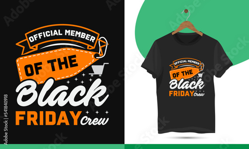 Black Friday Vector Template Design for print on t-shirts, shirts, bags, caps, mugs, and sale badges.