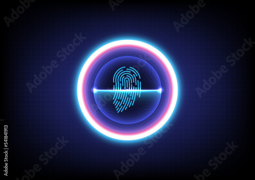 Fingerprint scanner concept for secure access, background vector design.