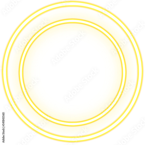 Circle neon. Modern neon yellow glowing circle banner. Abstract neon circle with glowing lines.