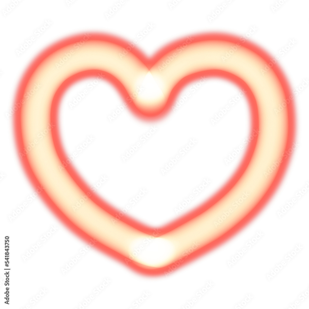 Heart neon. Modern neon glowing heart banner. Abstract neon heart with
