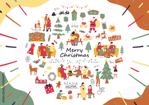 クリスマスを楽しむ人達