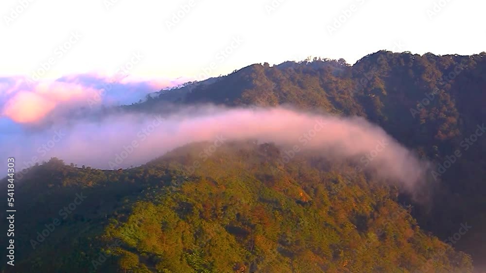 Trip to the highest Mountain of Pai - Mountain view with foggy environment during sunrise in the morning in Doi Thong viewpoint Pai Mae Hong Son Province of Thailand Trip to the highest Mountain of Pai - Mountain view with foggy environment during sunrise in the morning in Doi Thong viewpoint Pai Mae Hong Son Province of Thailand