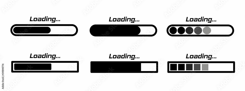 loading icon set illustration. vector stock collection symbol Stock ...
