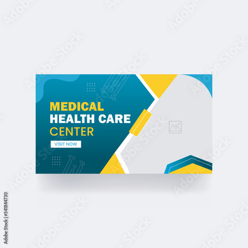 medical youtube thumbnail banner video cover and healthcare web banner thumbnail template
