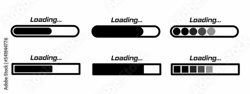 loading icon set illustration. vector stock collection symbol