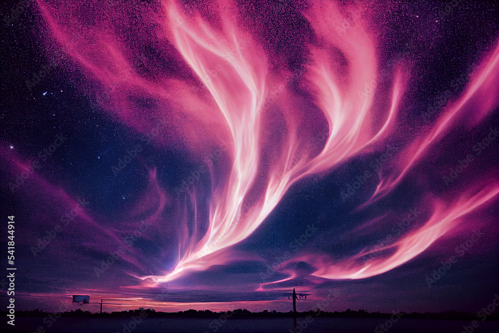Colorful Universe Scene Inspired by Exploding Cotton Candy