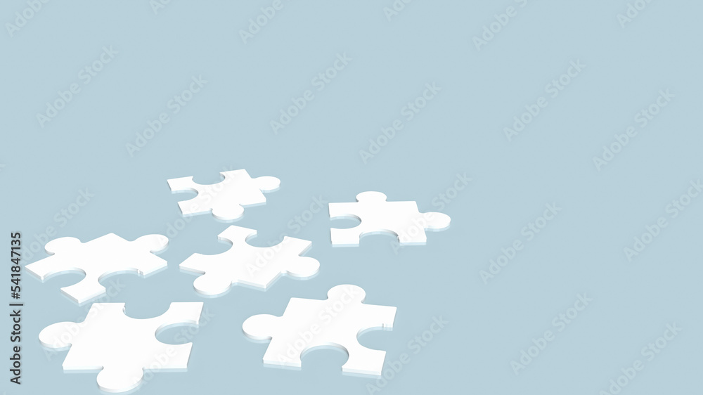 The white jigsaw on blue background 3d rendering The white jigsaw on blue background 3d rendering