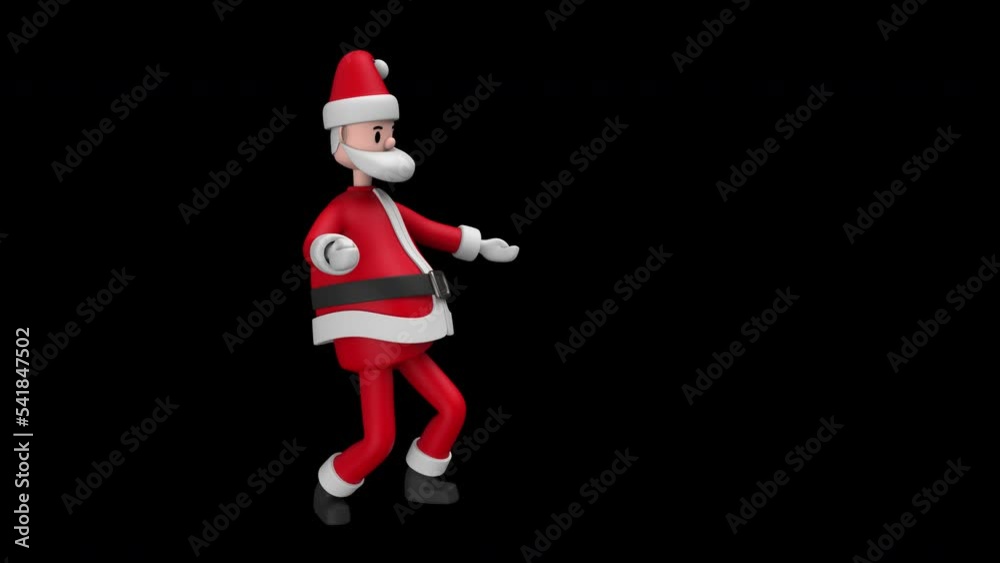 Cartoon Santa Claus dance - 3d render looped with alpha channel. Cartoon Santa Claus dance - 3d render looped with alpha channel.