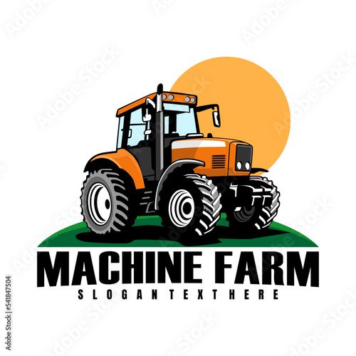 machine farm logo icon design vector