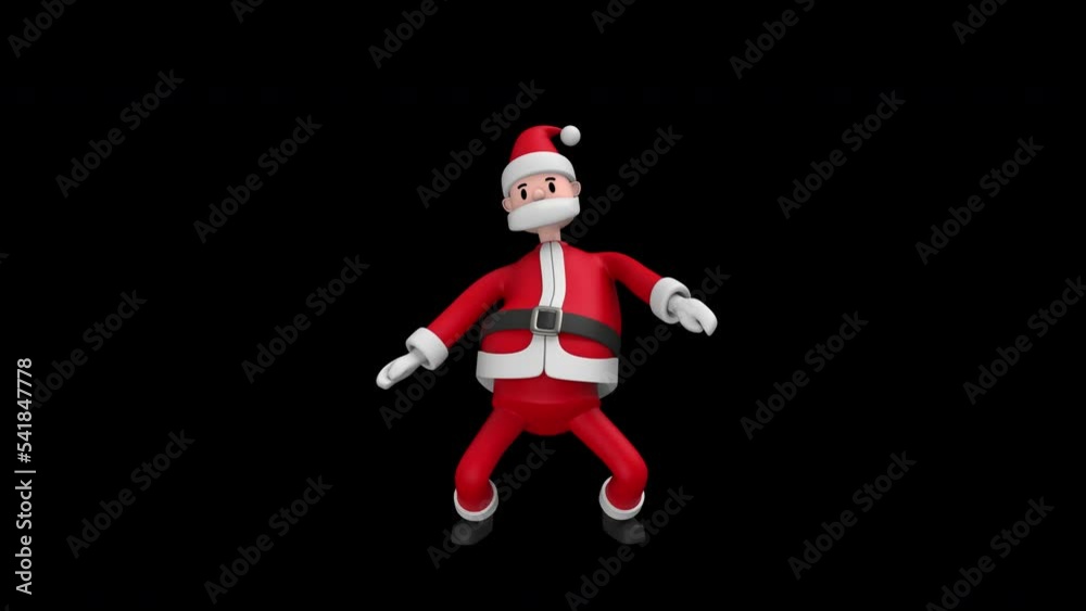 Cartoon Santa Claus dance - 3d render looped with alpha channel. Cartoon Santa Claus dance - 3d render looped with alpha channel.