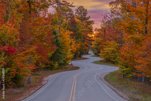 Curvy road in Autumn