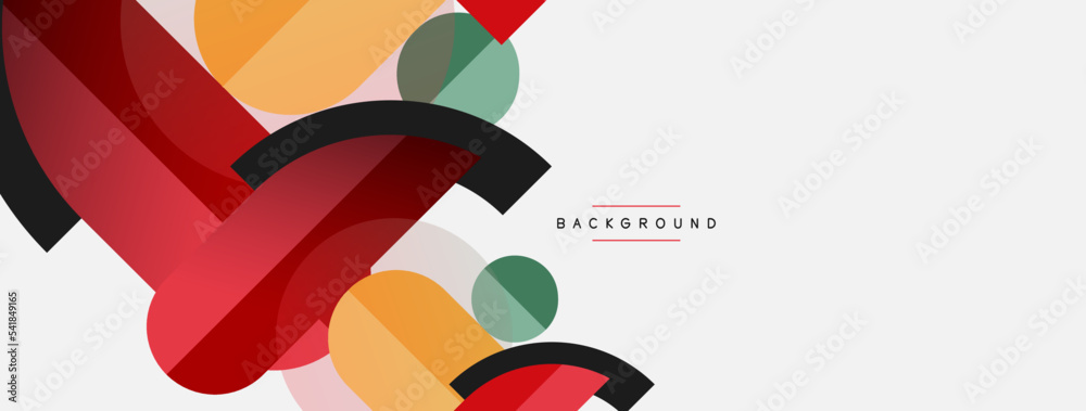 Round geometric shapes lines and circles. Vector template for wallpaper banner background or landing page Round geometric shapes lines and circles. Vector template for wallpaper banner background or landing page