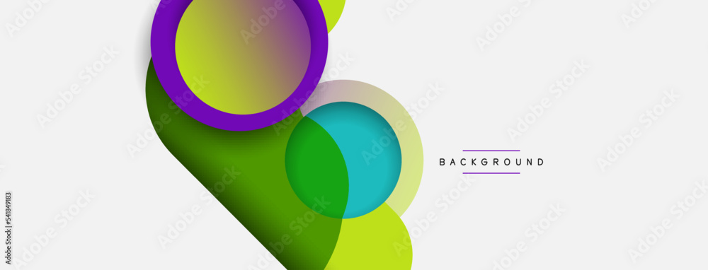 Obraz premium Creative geometric wallpaper. Minimal abstract background. Circles composition vector illustration for wallpaper banner background or landing page