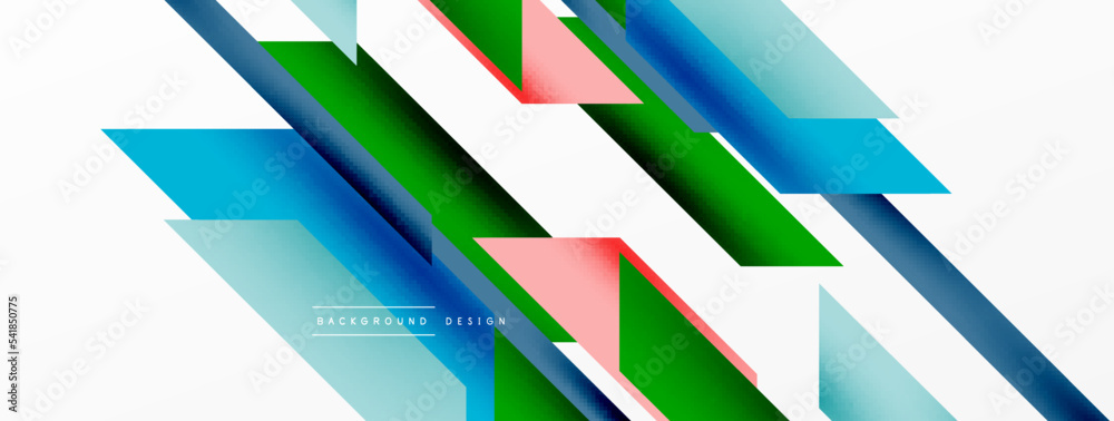 Minimal geometric abstract background. Dynamic 3d lines composition. Trendy techno business template for wallpaper, banner, background or landing