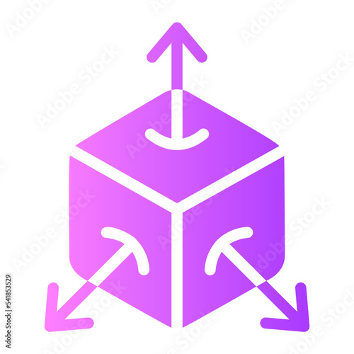 3d Model gradient icon