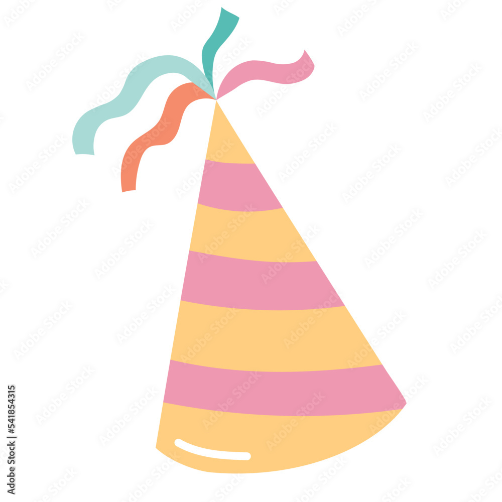 birthday bday cap hat party event celebration doodle flat