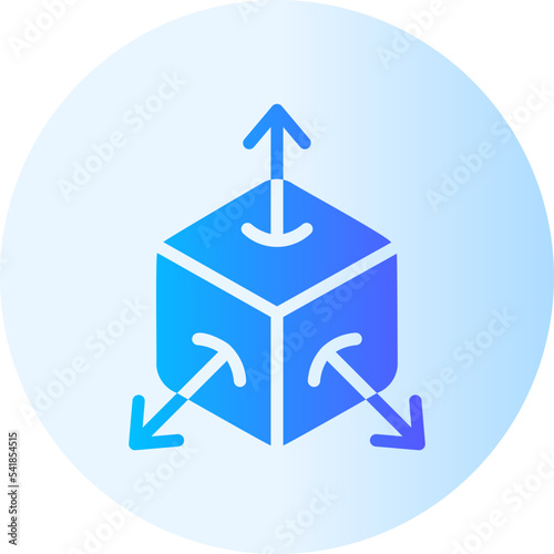 3d Model gradient icon