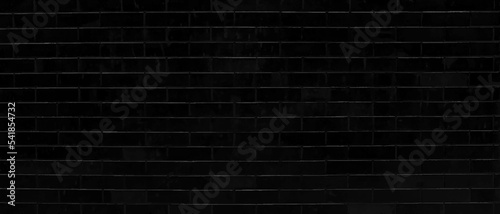 Vector realistic isolated black brick wall background for template and layout decoration.