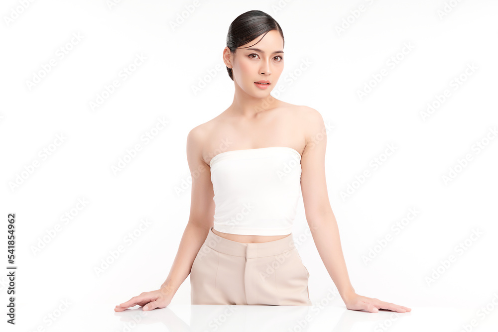 Beautiful young asian woman with clean fresh skin on white background, Face care, Facial treatment, Cosmetology, beauty and spa, Asian women portrait. Beautiful young asian woman with clean fresh skin on white background, Face care, Facial treatment, Cosmetology, beauty and spa, Asian women portrait.