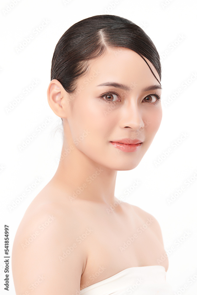 Beautiful young asian woman with clean fresh skin on white background, Face care, Facial treatment, Cosmetology, beauty and spa, Asian women portrait. Beautiful young asian woman with clean fresh skin on white background, Face care, Facial treatment, Cosmetology, beauty and spa, Asian women portrait.