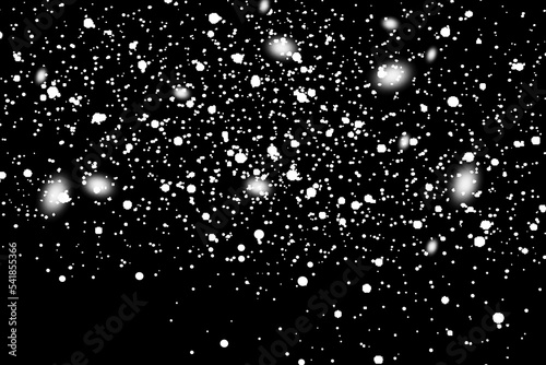 Falling snow on a transparent background. Snow clouds or shrouds. Fog, snowfall. Abstract snowflake background. Fall of snow. Vector illustrator 10 EPS.