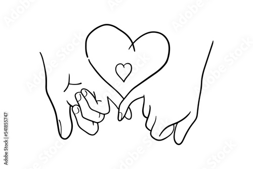 Two hands form a symbol of love and care.