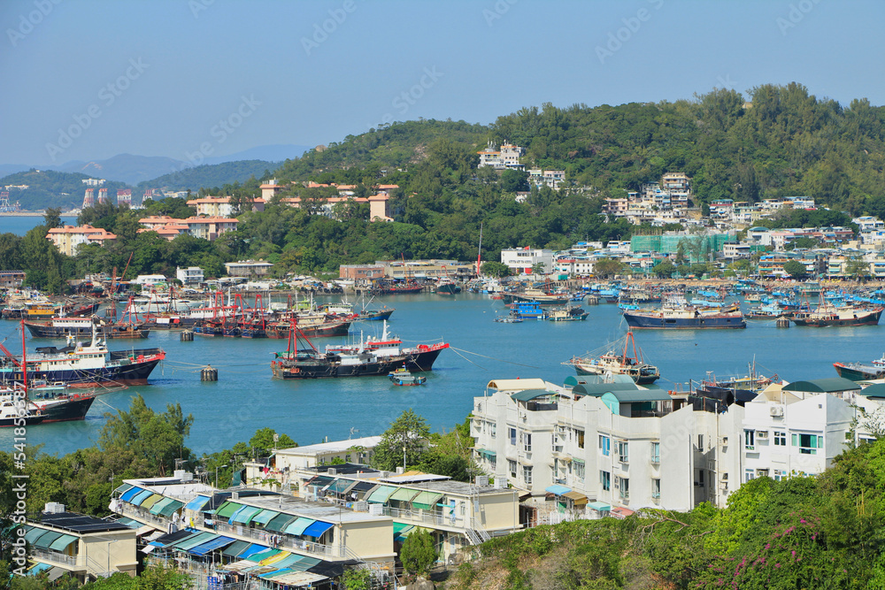 Beautiful Scenery of Cheung Chau with Hong Kong Island in the Backdrop Beautiful Scenery of Cheung Chau with Hong Kong Island in the Backdrop