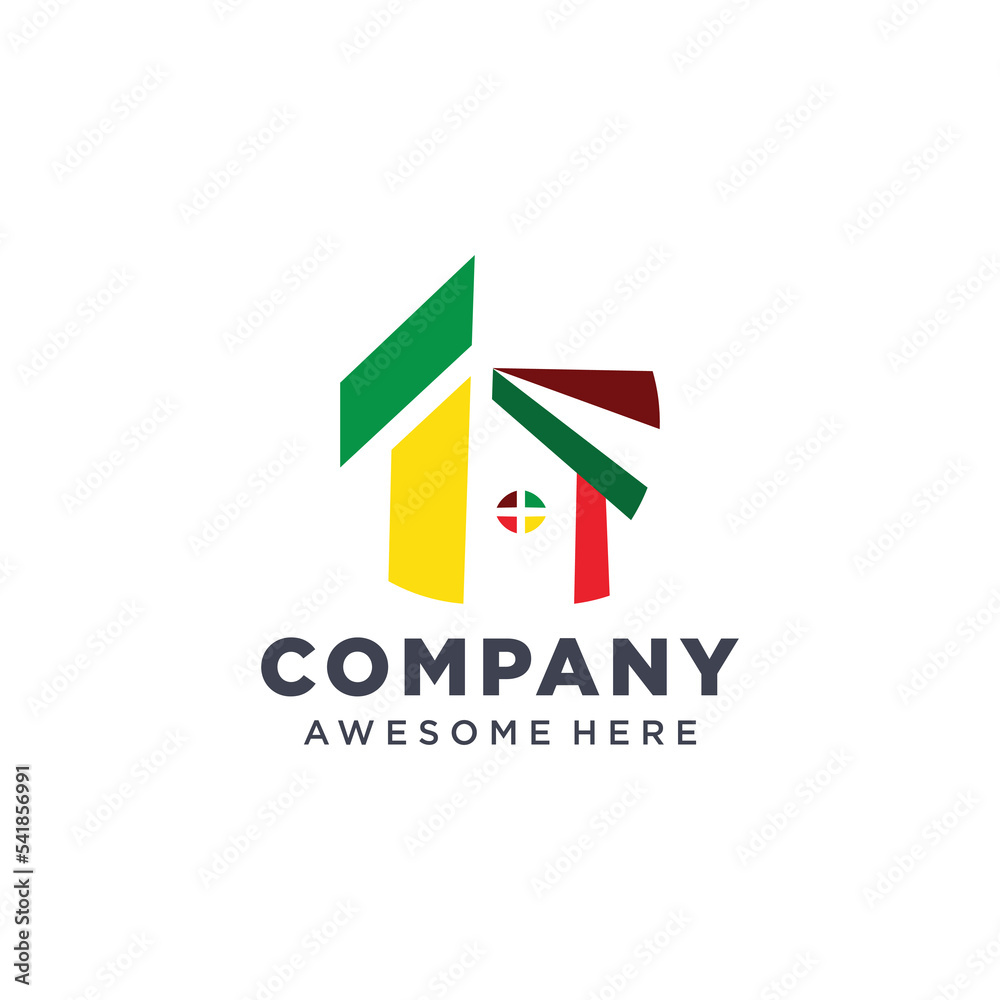 Happy house logo icon design template flat vector Happy house logo icon design template flat vector
