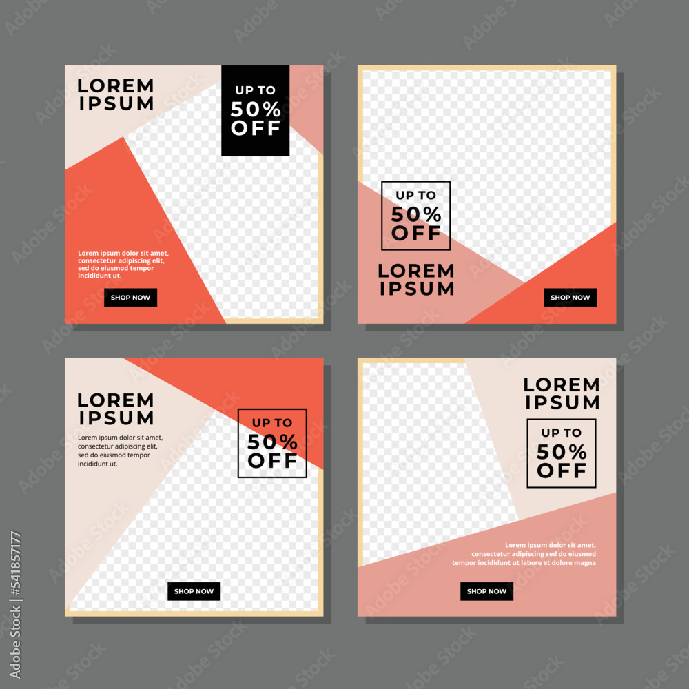 Set of social media post banner template Stock Vector | Adobe Stock