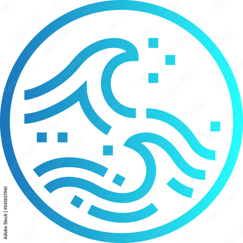 water the four elements gradient linear icon water the four elements gradient linear icon
