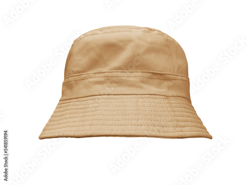 brown bucket hat isolated on white
