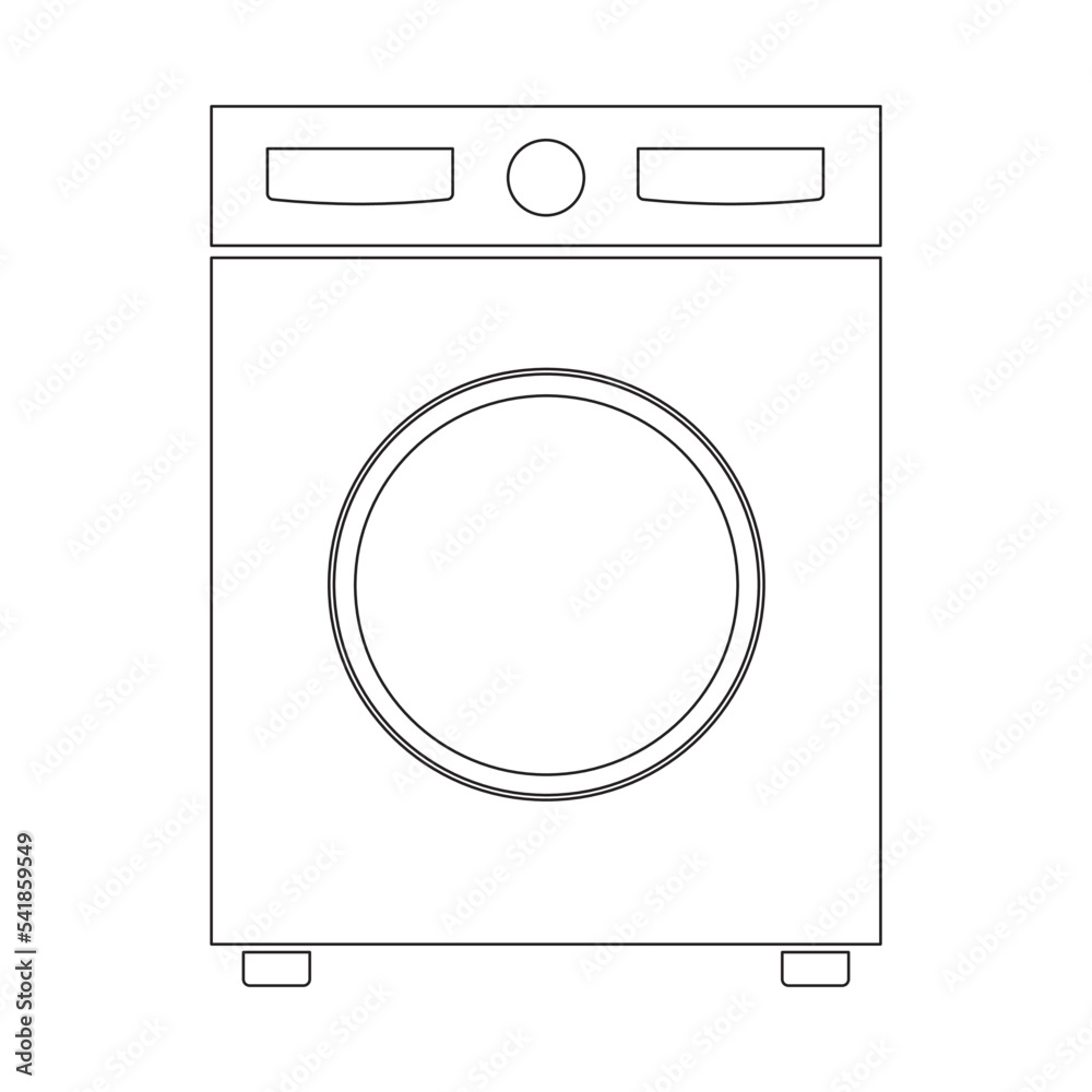 washing machine vector illustration eps graphic black single color icon outline line drawing washing machine vector illustration eps graphic black single color icon outline line drawing
