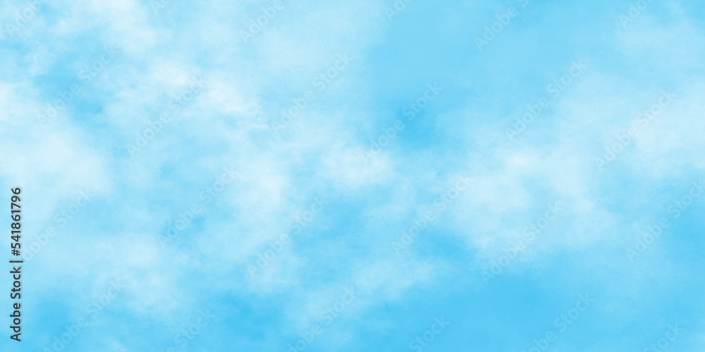 Bright painted sky blue watercolor background, Abstract blue sky with clouds, Light blue background with watercolor, Soft cloud in the sky background blue tone for wallpaper, graphics design.