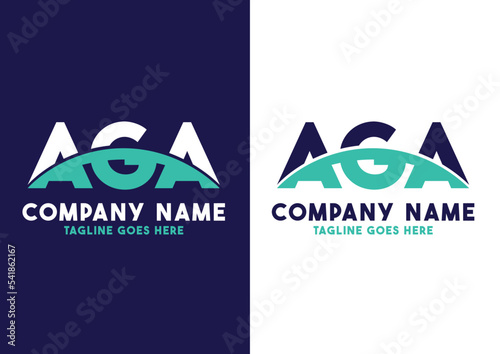 Letter AGA logo design vector template, AGA logo photo