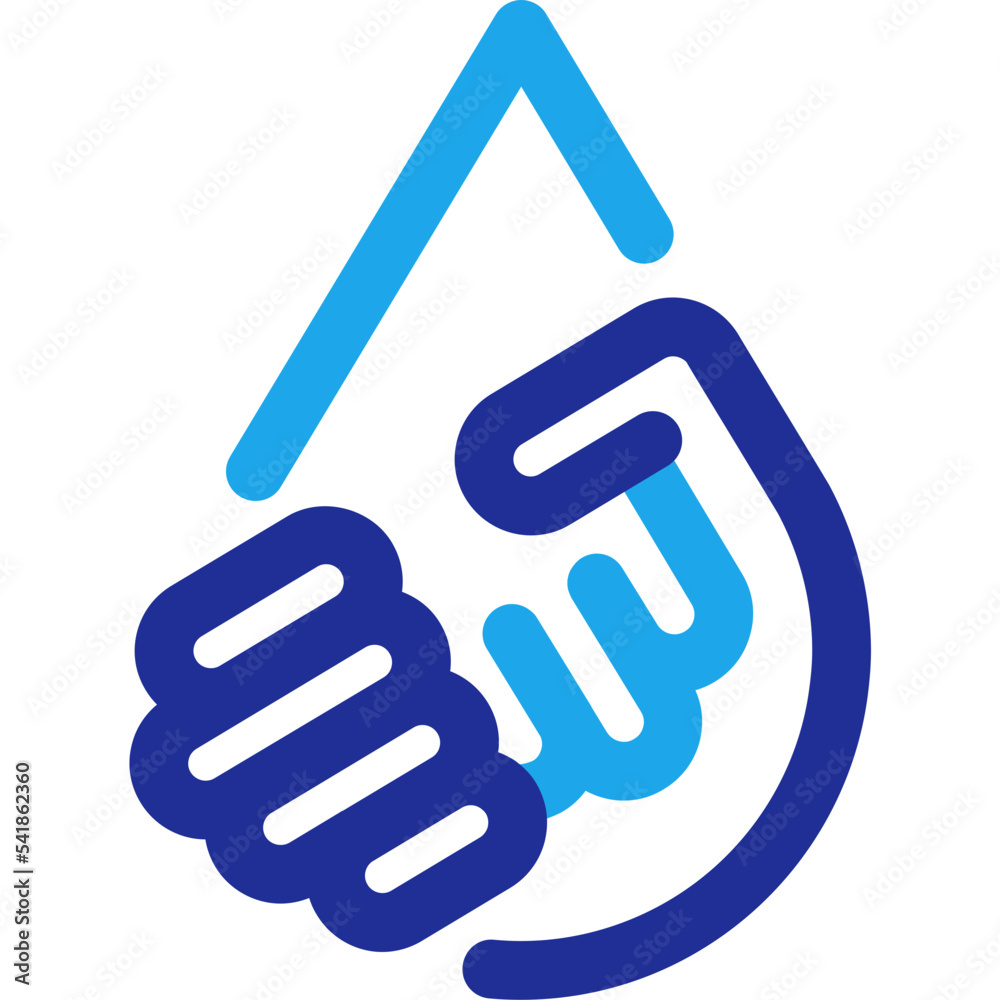 water saving lineal style icon hand shake water saving lineal style icon hand shake