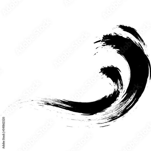 chinese dry brush wave ocean clip art