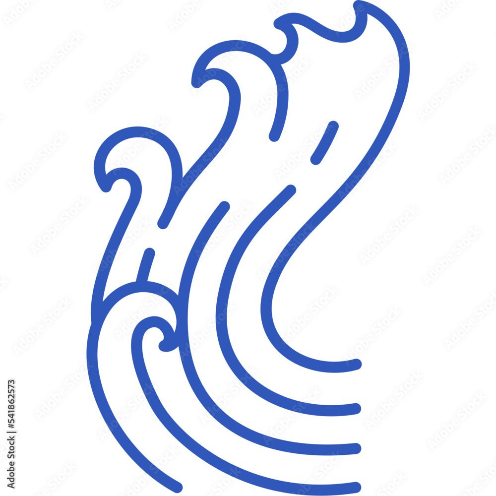 Obraz premium asia and oriental water ocean wave line pattern design elements