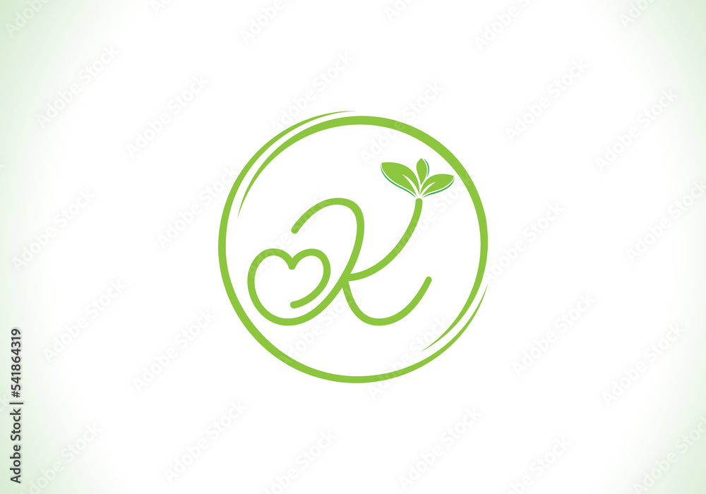 Love healthy and green nutrition leaf logo design with the letters. Green love leaf logo Love healthy and green nutrition leaf logo design with the letters. Green love leaf logo