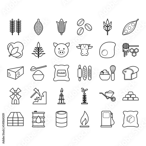 commodities icon set