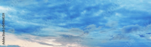 Fototapeta Naklejka Na Ścianę i Meble -  Beautiful clear light blue sky with white clouds in sunny day. Wallpaper background.