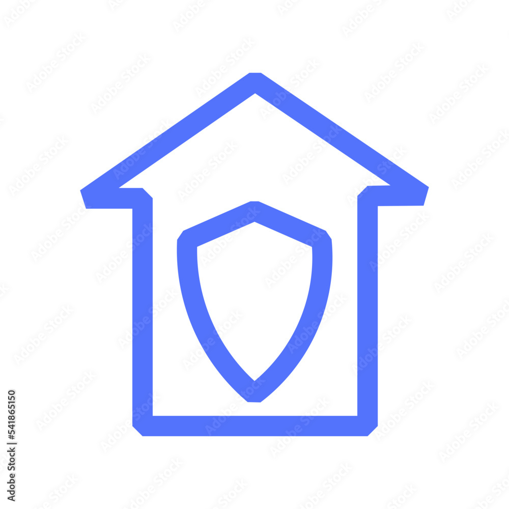 shield home technology protection line icon shield home technology protection line icon