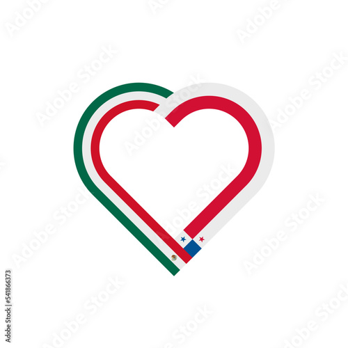 friendship concept. heart ribbon icon of mexican and panamanian flags. vector illustration isolated on white background