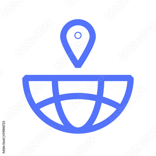 seo global location global location globe pin line icon