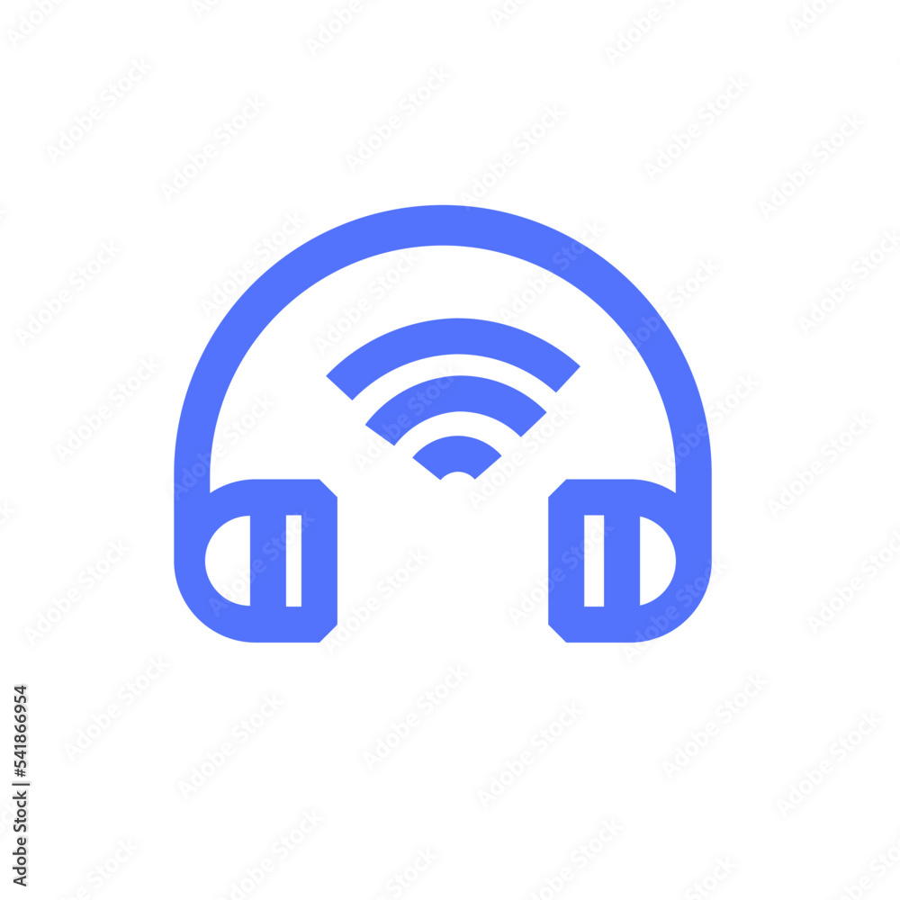 headphones wifi music internet of things line icon headphones wifi music internet of things line icon