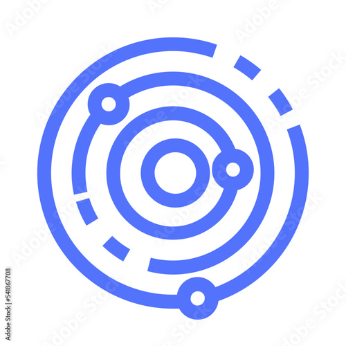 space orbit planet astronomy galaxy line icon